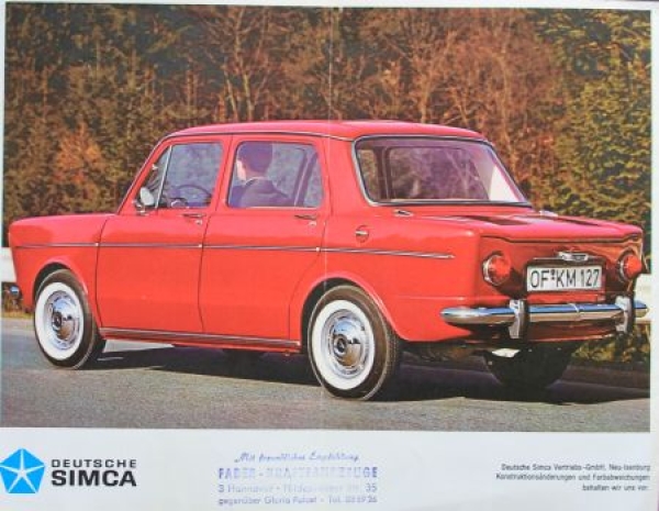 Simca 1000 Modellprogramm 1965 Automobilprospekt (9158)